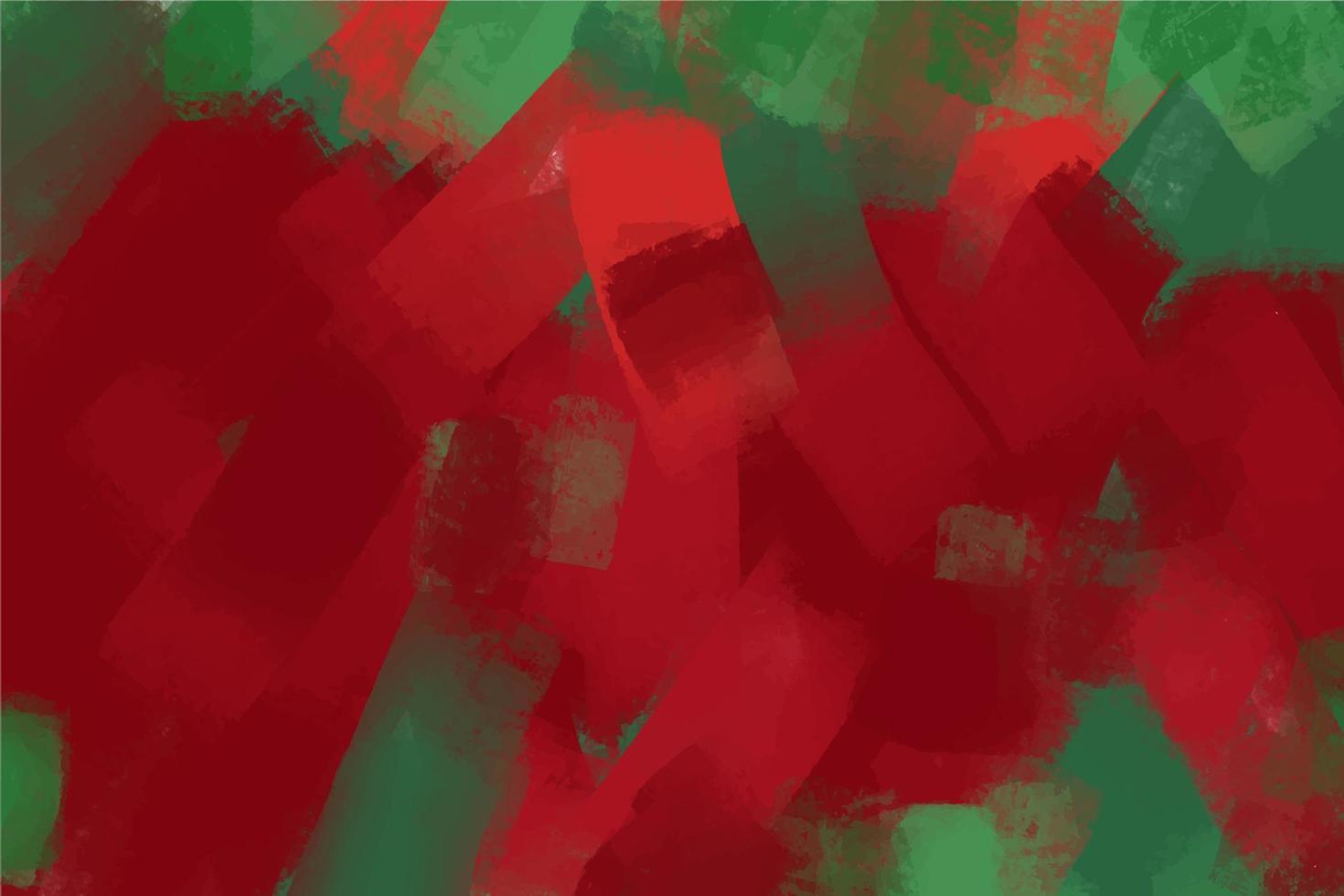 Acrylic paint brush strokes in red and green, abstract vector