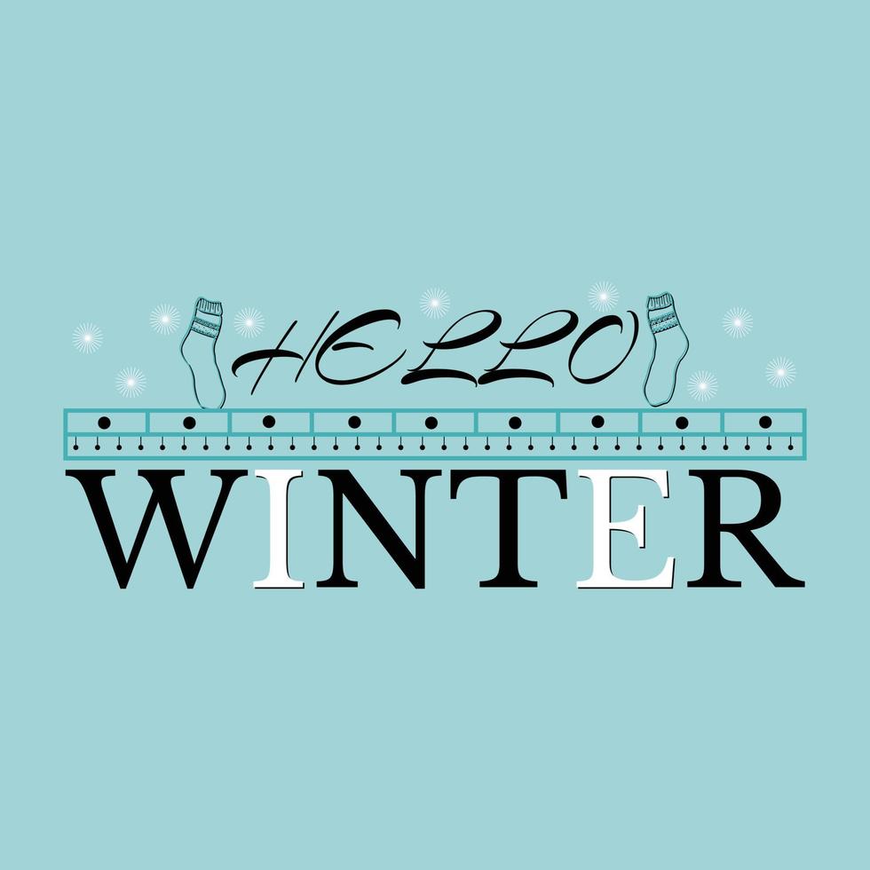 Hello Winter T-Shirt Design vector