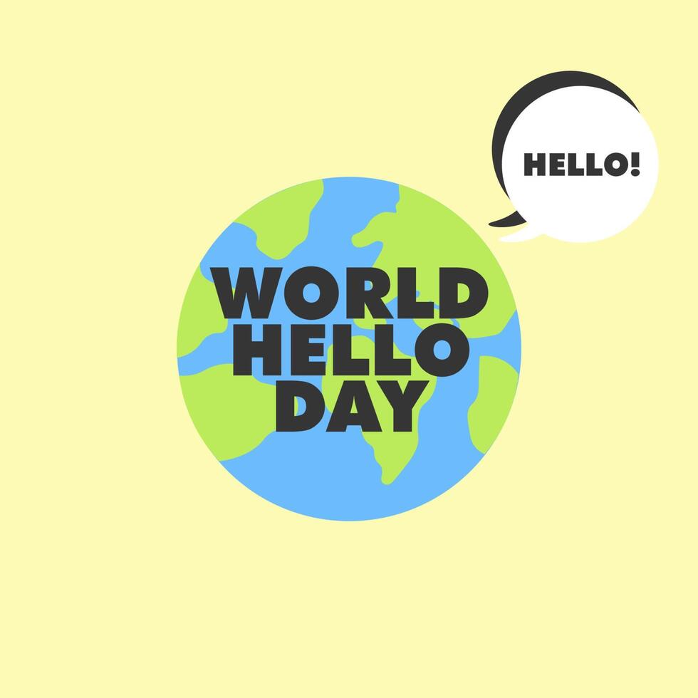 world hello day design poster, banner or template vector 14339167