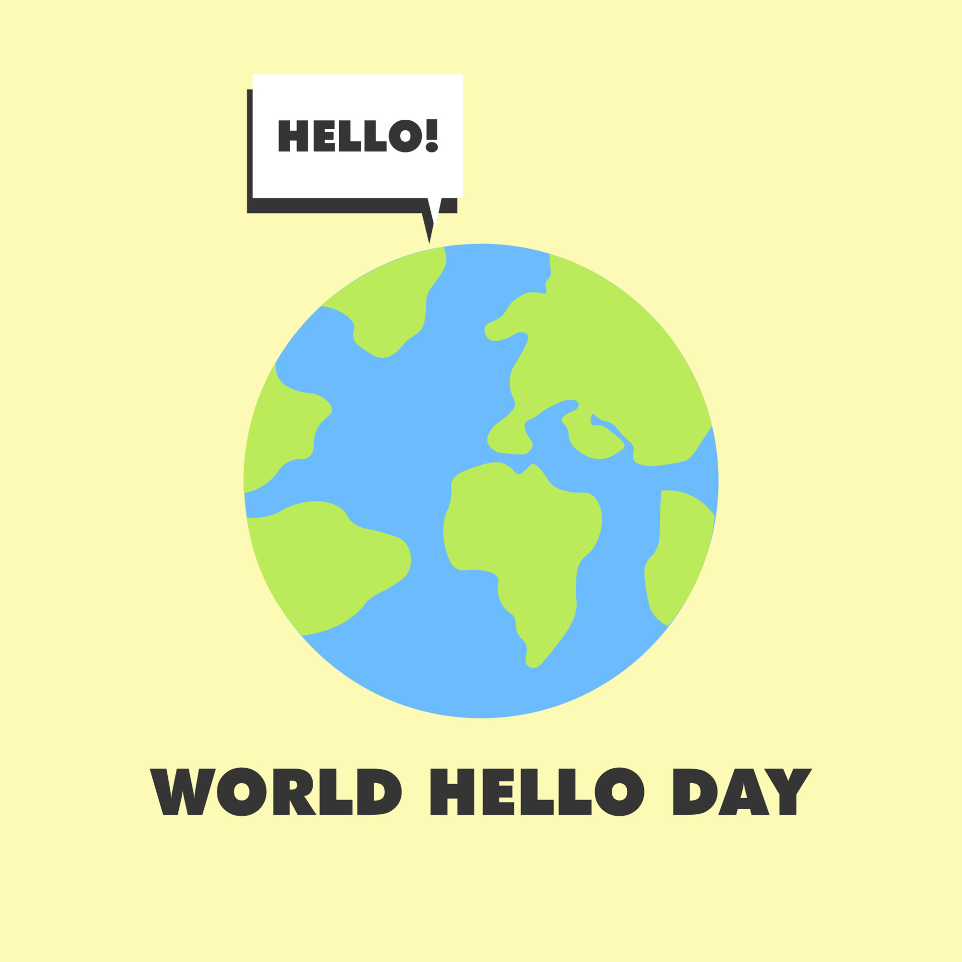 world hello day design poster, banner or template vector 14339180