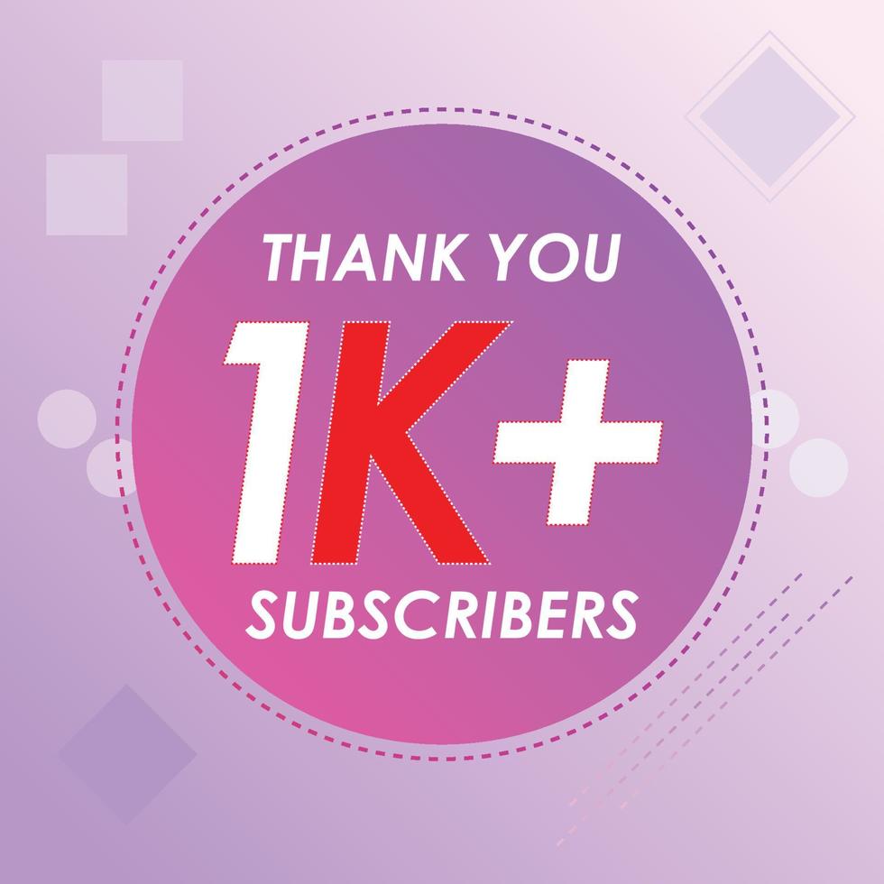 Thank you 1k plus subscribers premium vector illustration