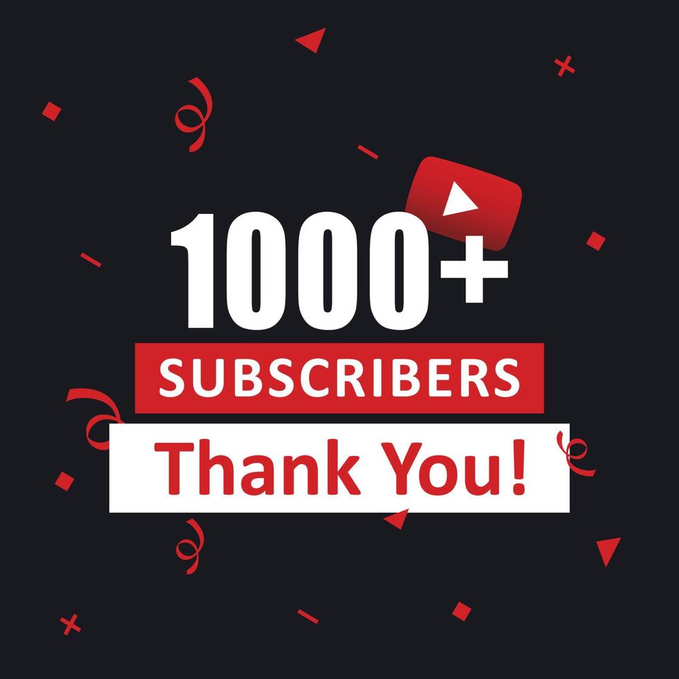 1000 plus subscribers Thank you premium vector illustration