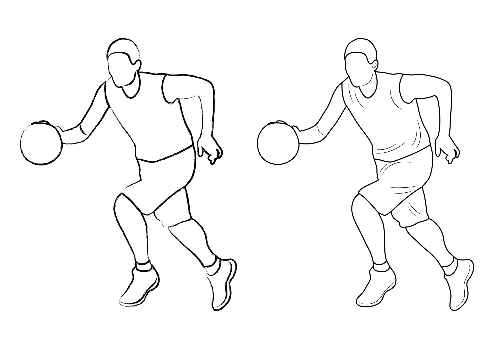 Continuous Line Drawing Of Basketball Player With Ball Vector Illustration  Royalty Free SVG Cliparts Vectors And Stock Illustration Image  116853393