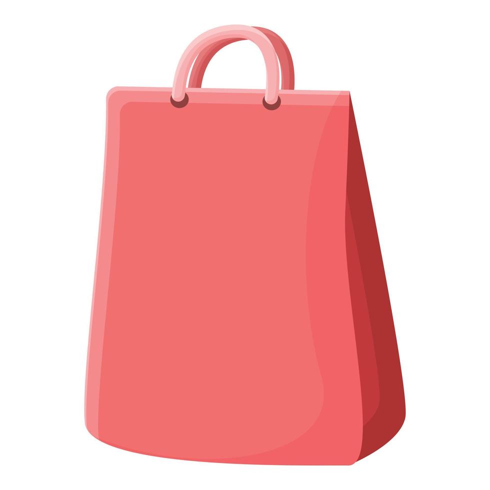 Shopping bag waste icon, cartoon style vector