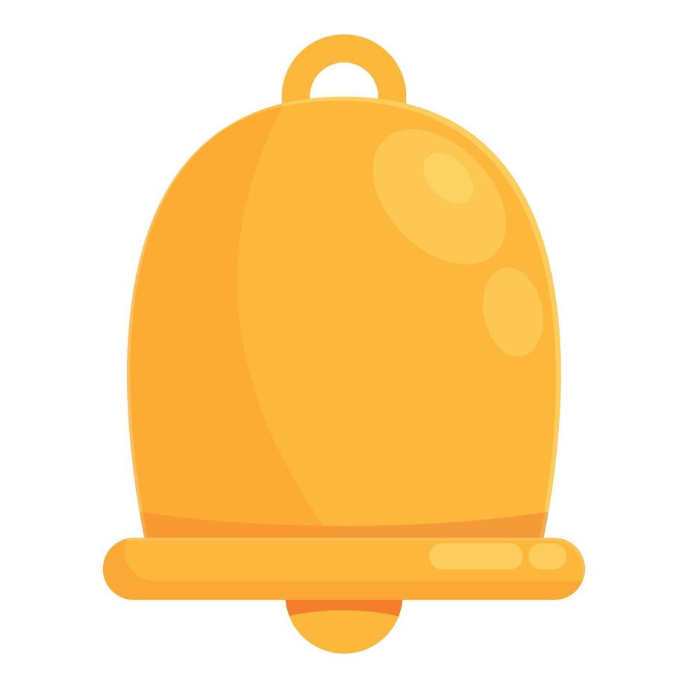 School bell icon cartoon vector. Gold ring vector