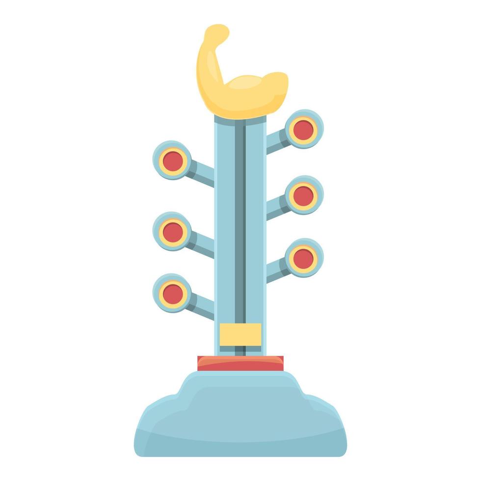 Carnival strength game icon cartoon vector. Hammer striker vector