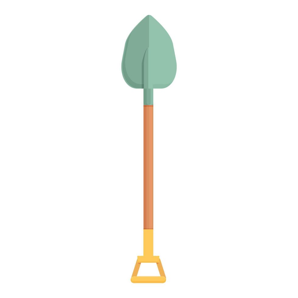 Coal shovel icon cartoon vector. Golden stone vector