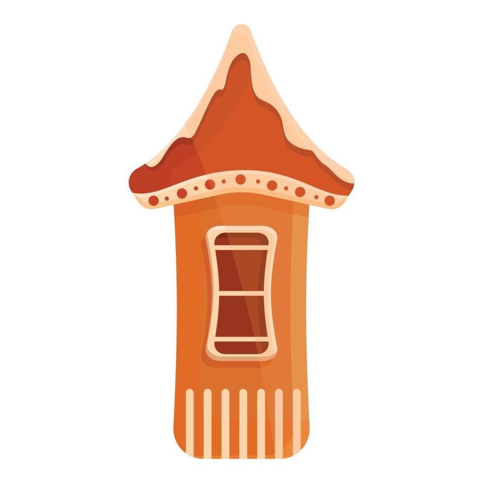 Ginger house icon, cartoon style vector