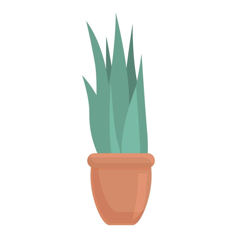 Plant pot icon, cartoon style vector