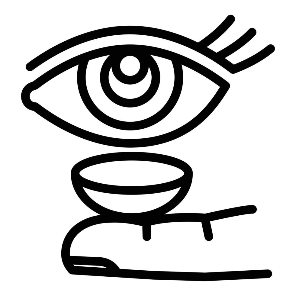 Put contact lens icon, outline style vector