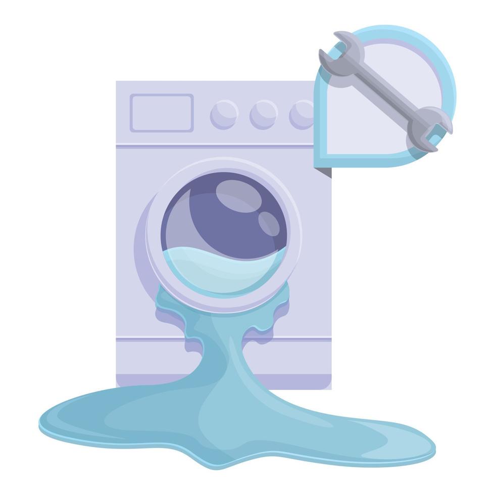 Washing machine repair service icon, cartoon style vector