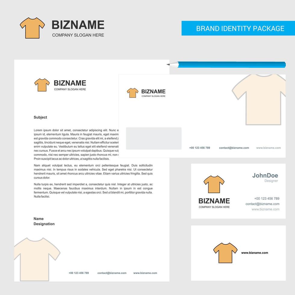 Shirt Business Letterhead Envelope and visiting Card Design vector template