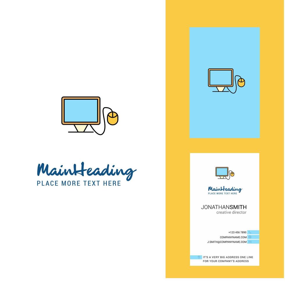 Computer Creative Logo and business card vertical Design Vector