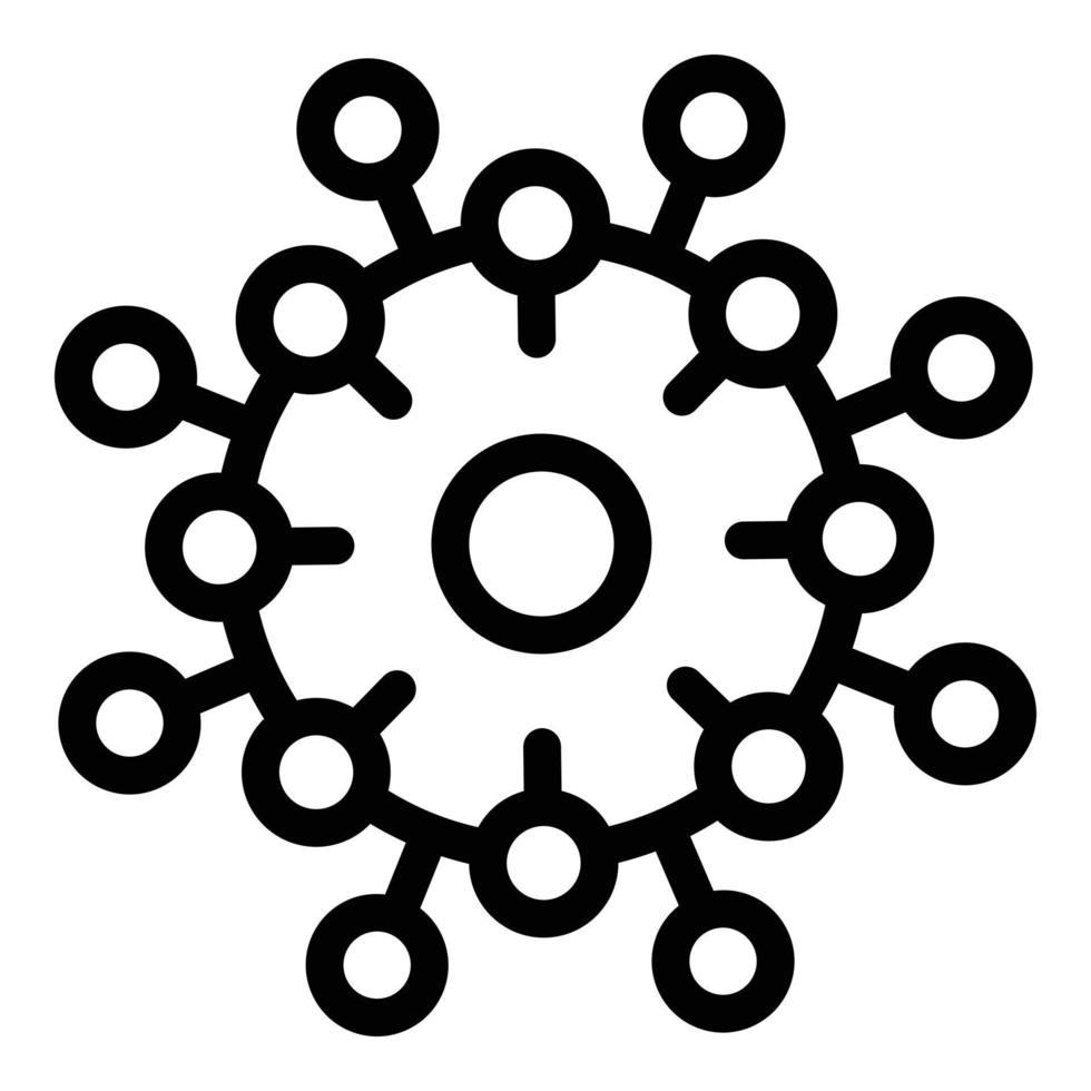 Flu virus icon, outline style vector