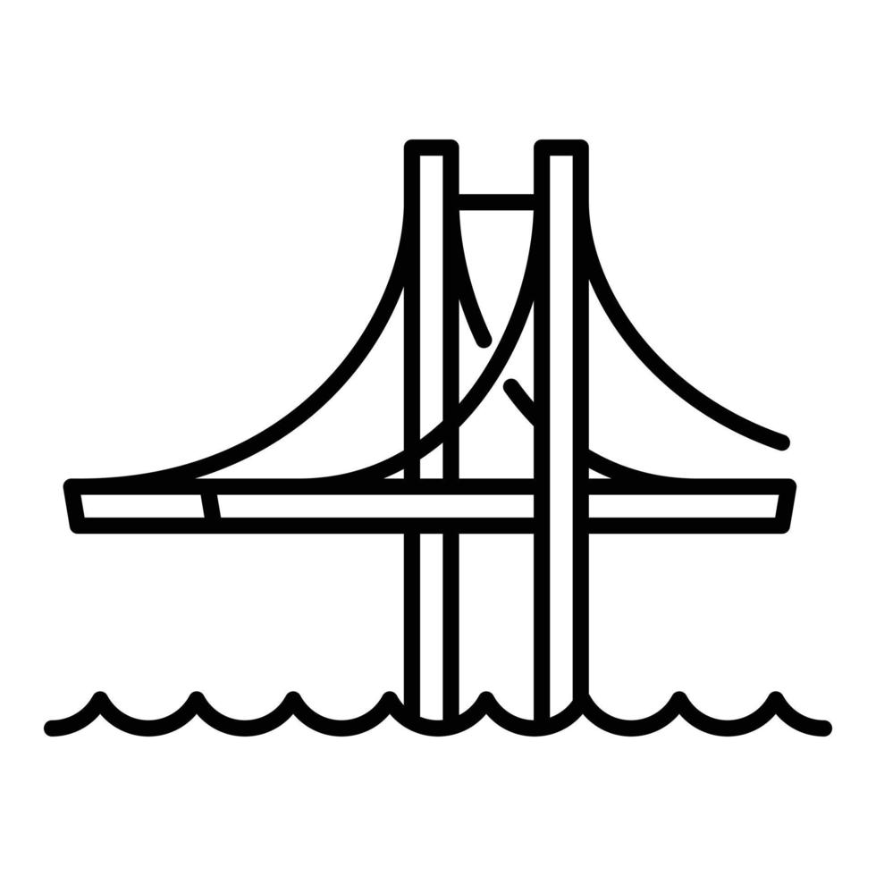 icono de puente de arquitectura, estilo de esquema vector