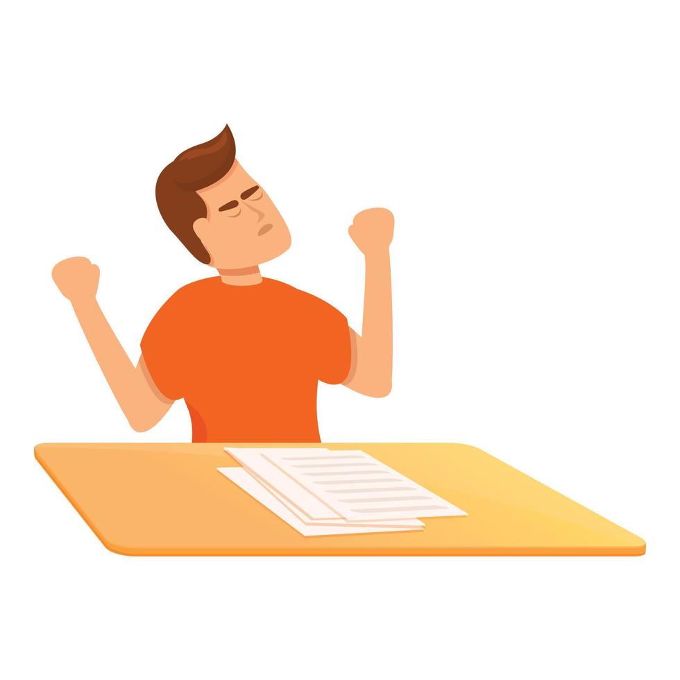 School test very hard icon, cartoon style vector