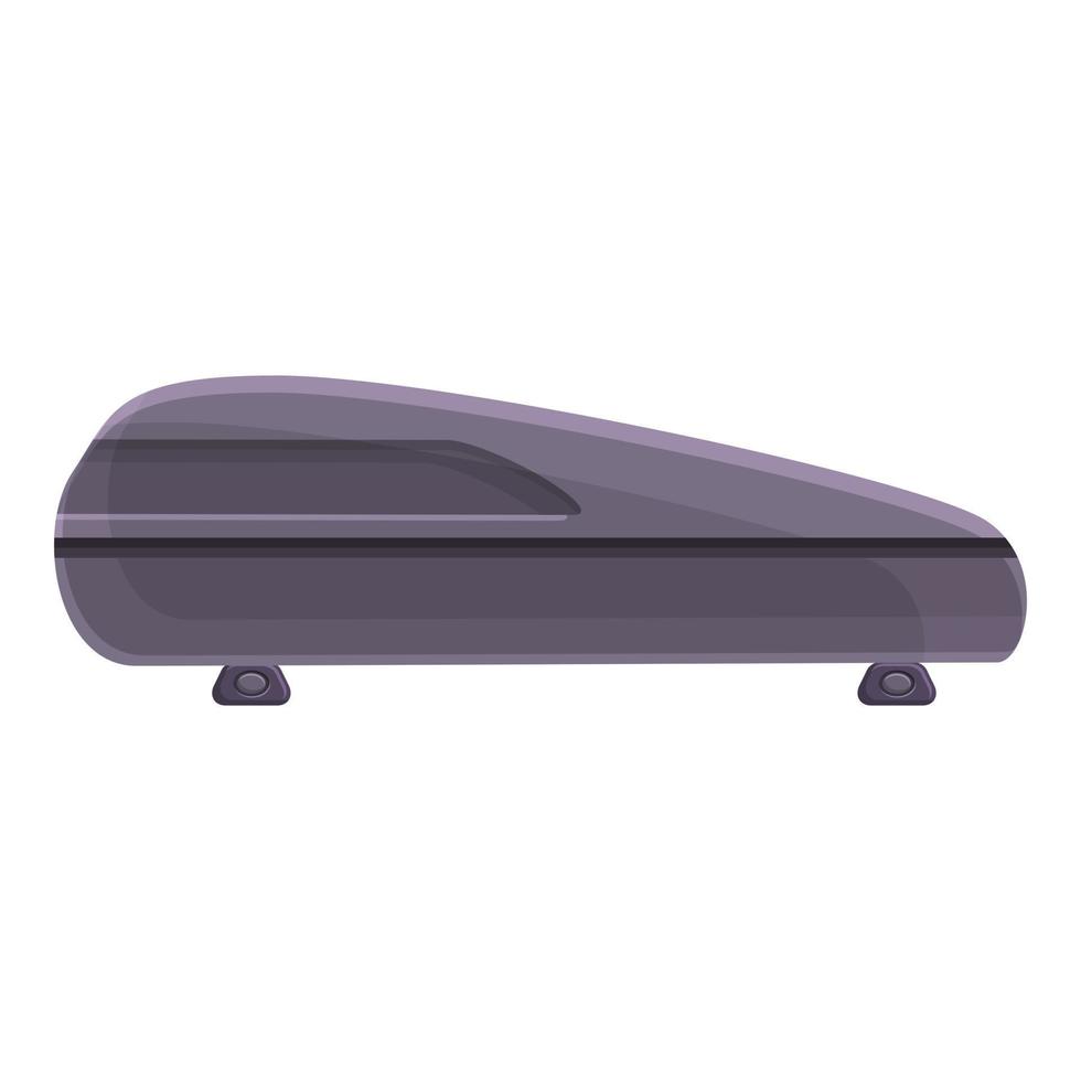 Plastic car roof box icon, cartoon style vector