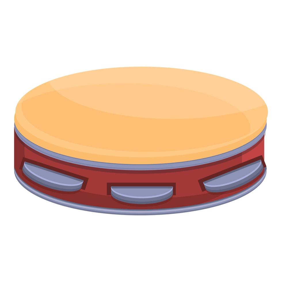 Tambourine melody icon, cartoon style vector