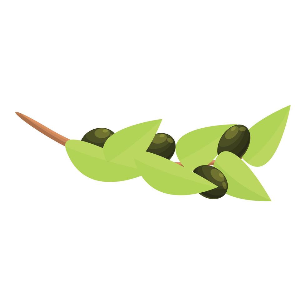Olive branch icon, cartoon style vector