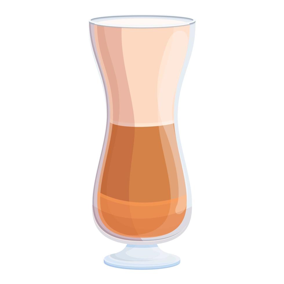 Latte drink icon, cartoon style vector