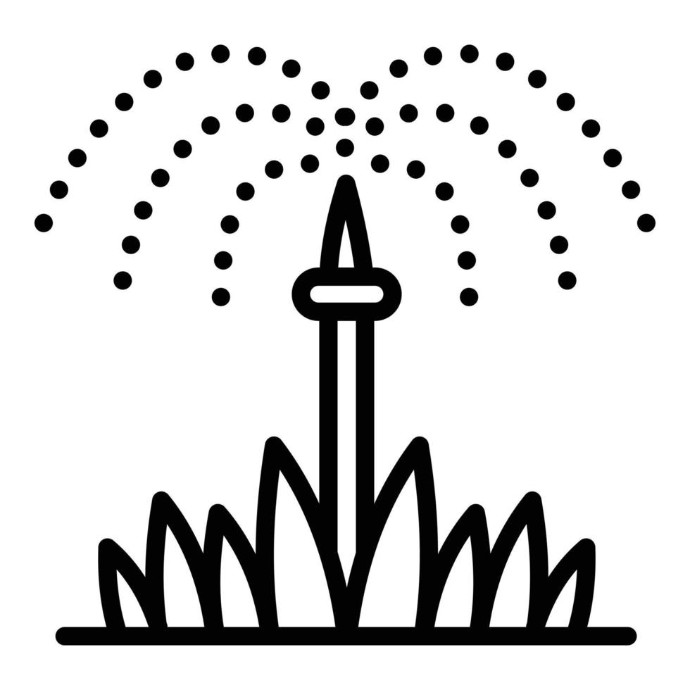 Grass irrigation icon, outline style vector
