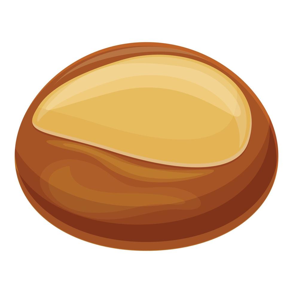 Shea tree brown nut icon, cartoon style vector