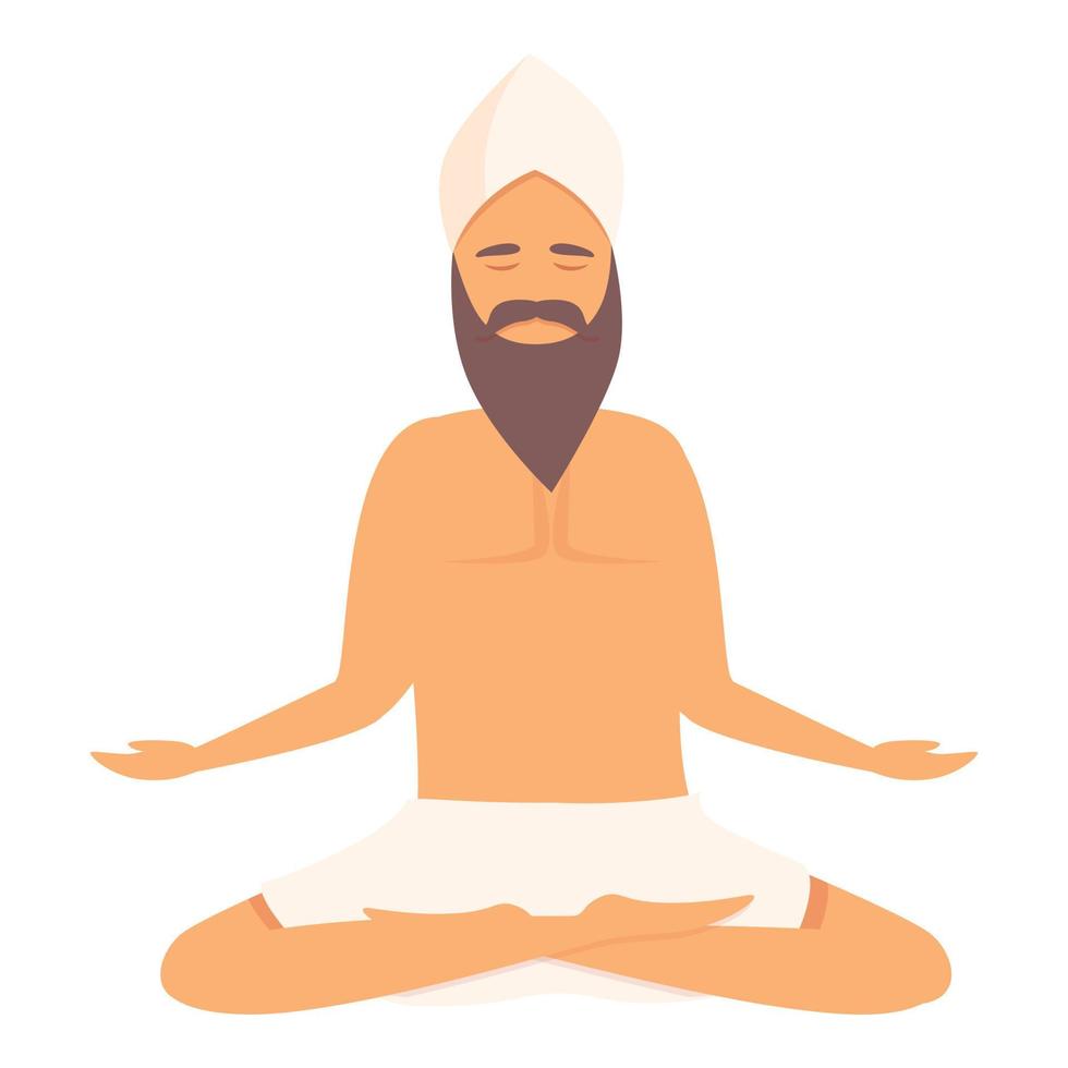 Guru icon cartoon vector. Indian man vector