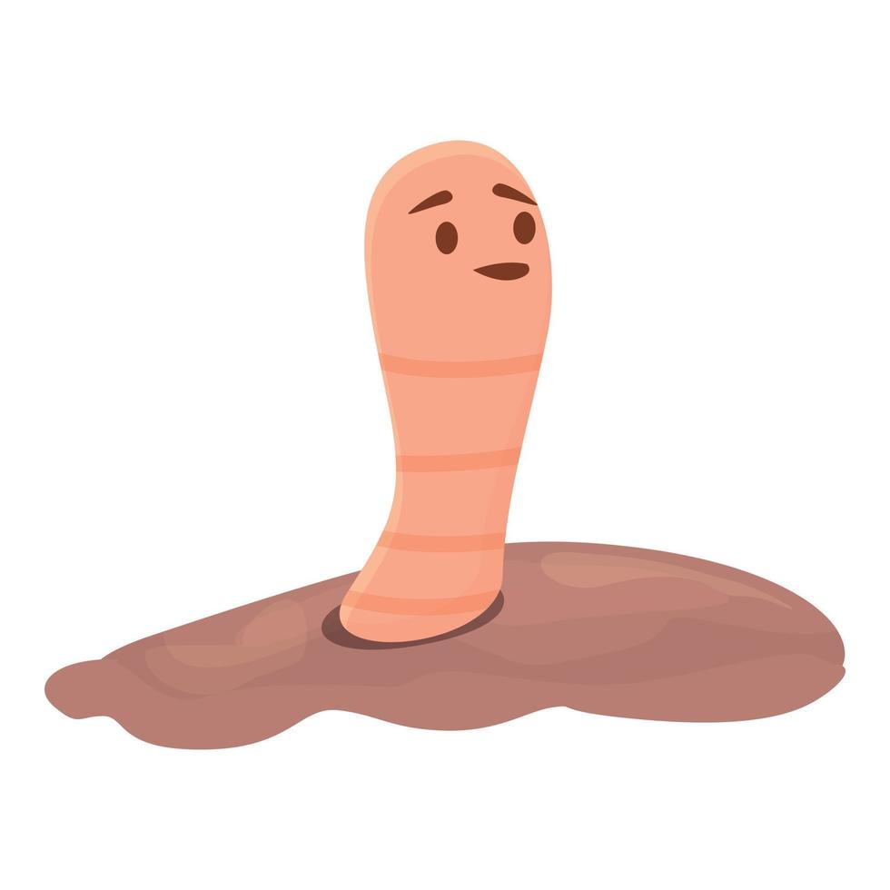Soil worm icon cartoon vector. Cute compost vector