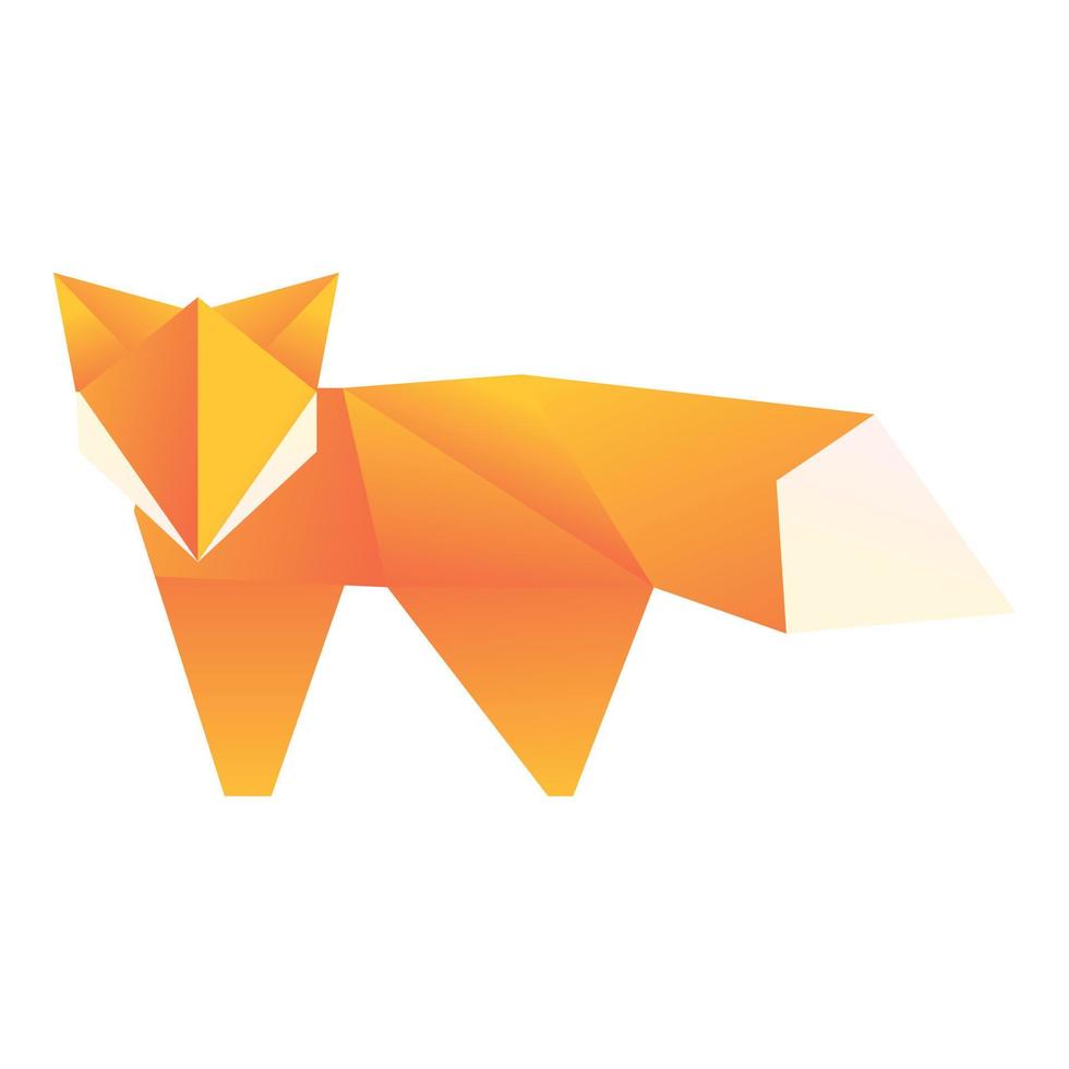 Origami fox icon cartoon vector. Animal paper vector