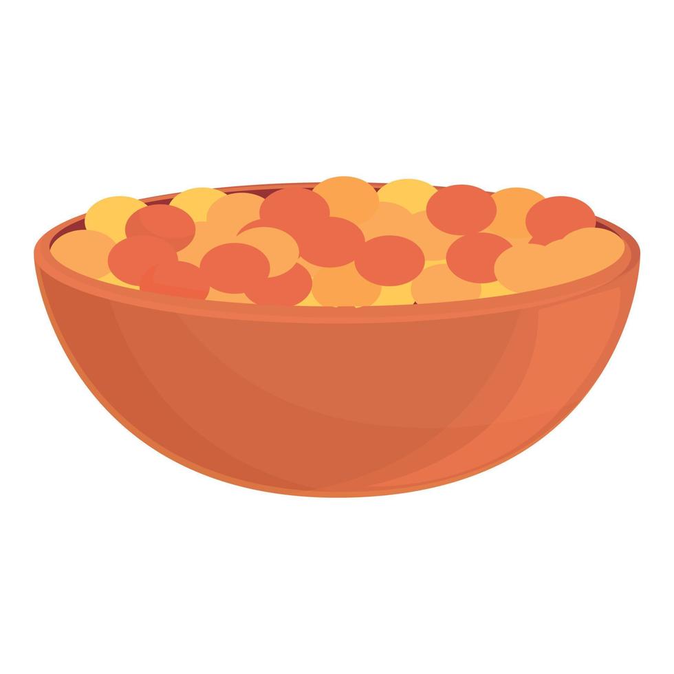 Full lentil bowl icon cartoon vector. Vegetable pile bean vector