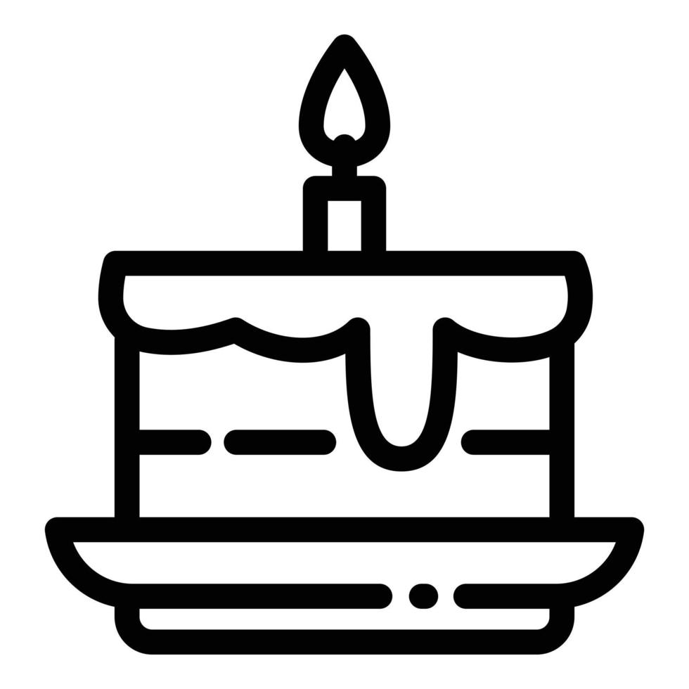 Homemade birthday cake icon, outline style vector