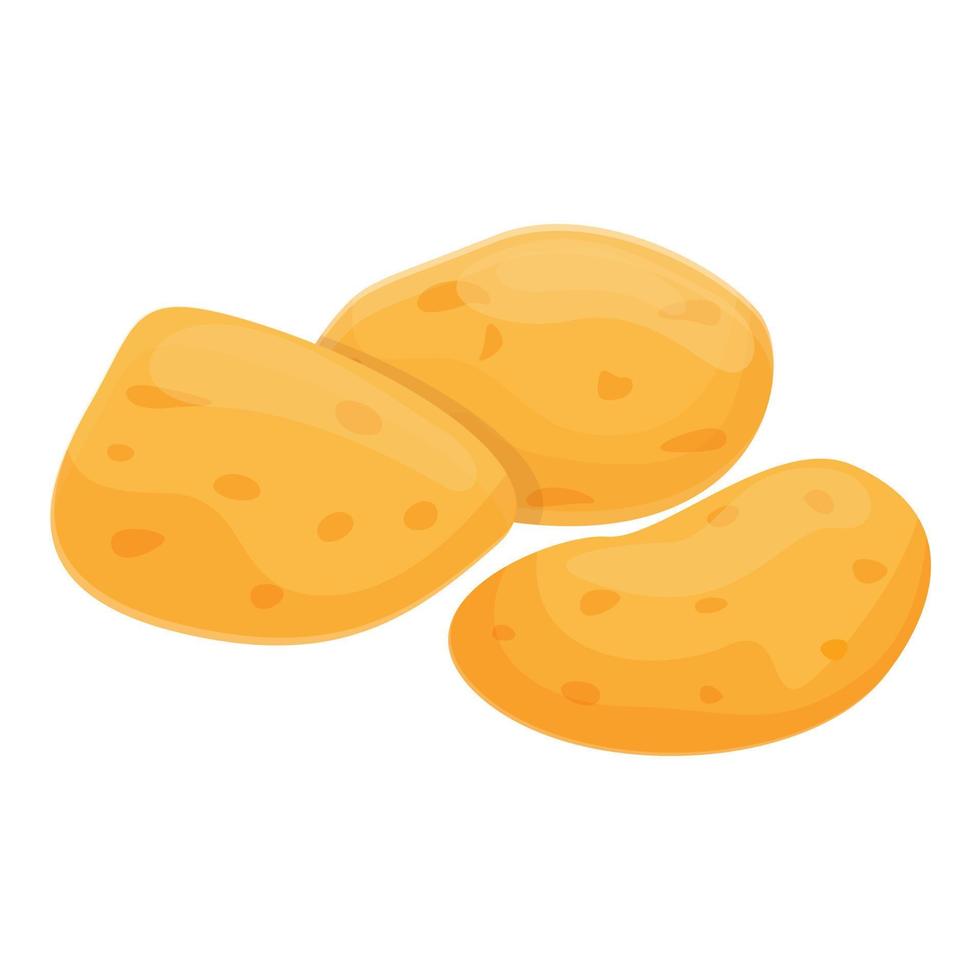 Boiled potatoes icon, cartoon style vector