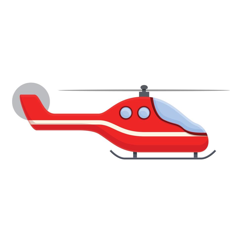 icono de helicóptero de rescate costero, estilo de dibujos animados vector