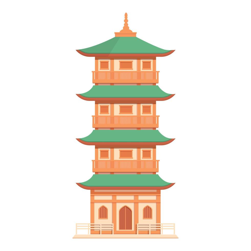 Thailand pagoda icon cartoon vector. China building vector