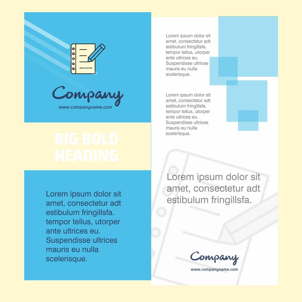 Writing on notes Company Brochure Title Page Design Company profile annual report presentations leaflet Vector Background