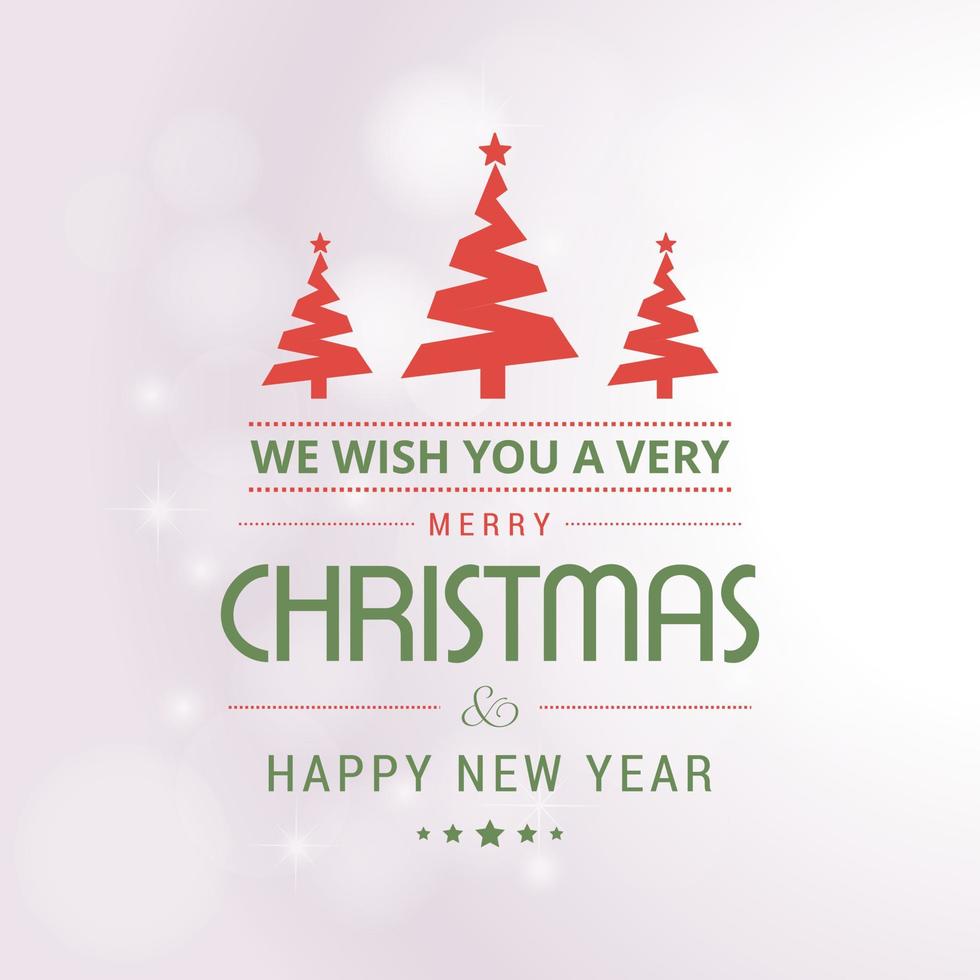 Christmas greetings card design with white background vector