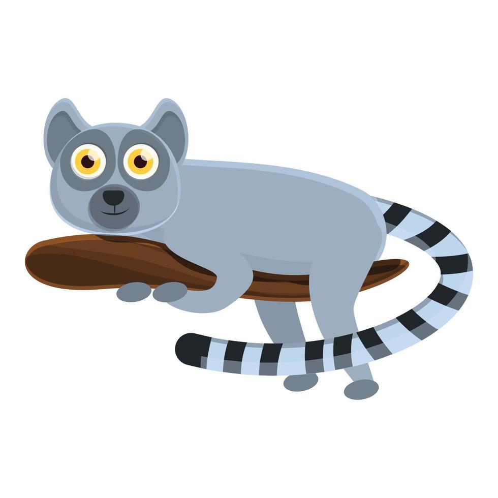 Lemur jungle icon, cartoon style vector