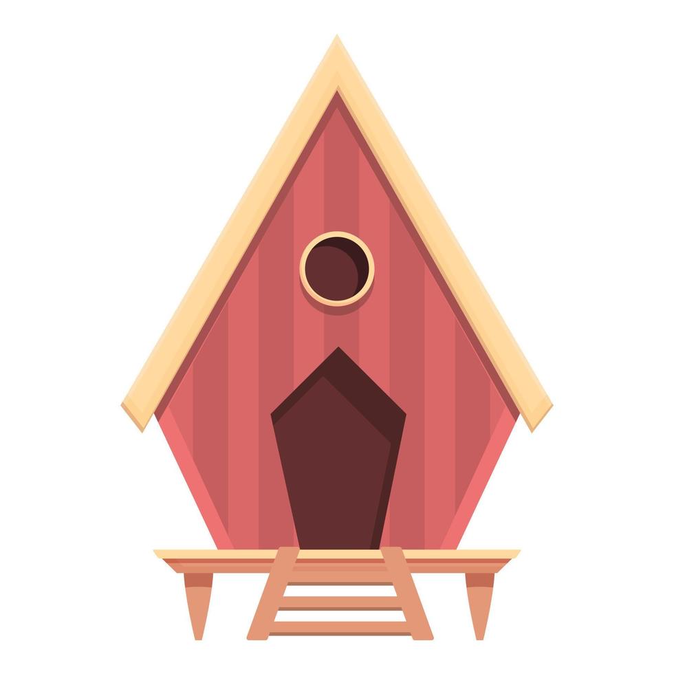 Bungalow cabin icon cartoon vector. Sea villa vector