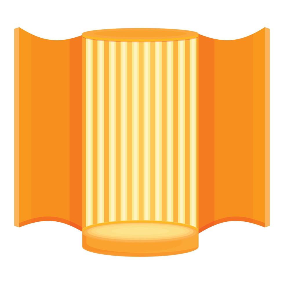 Solarium cabin icon, cartoon style vector
