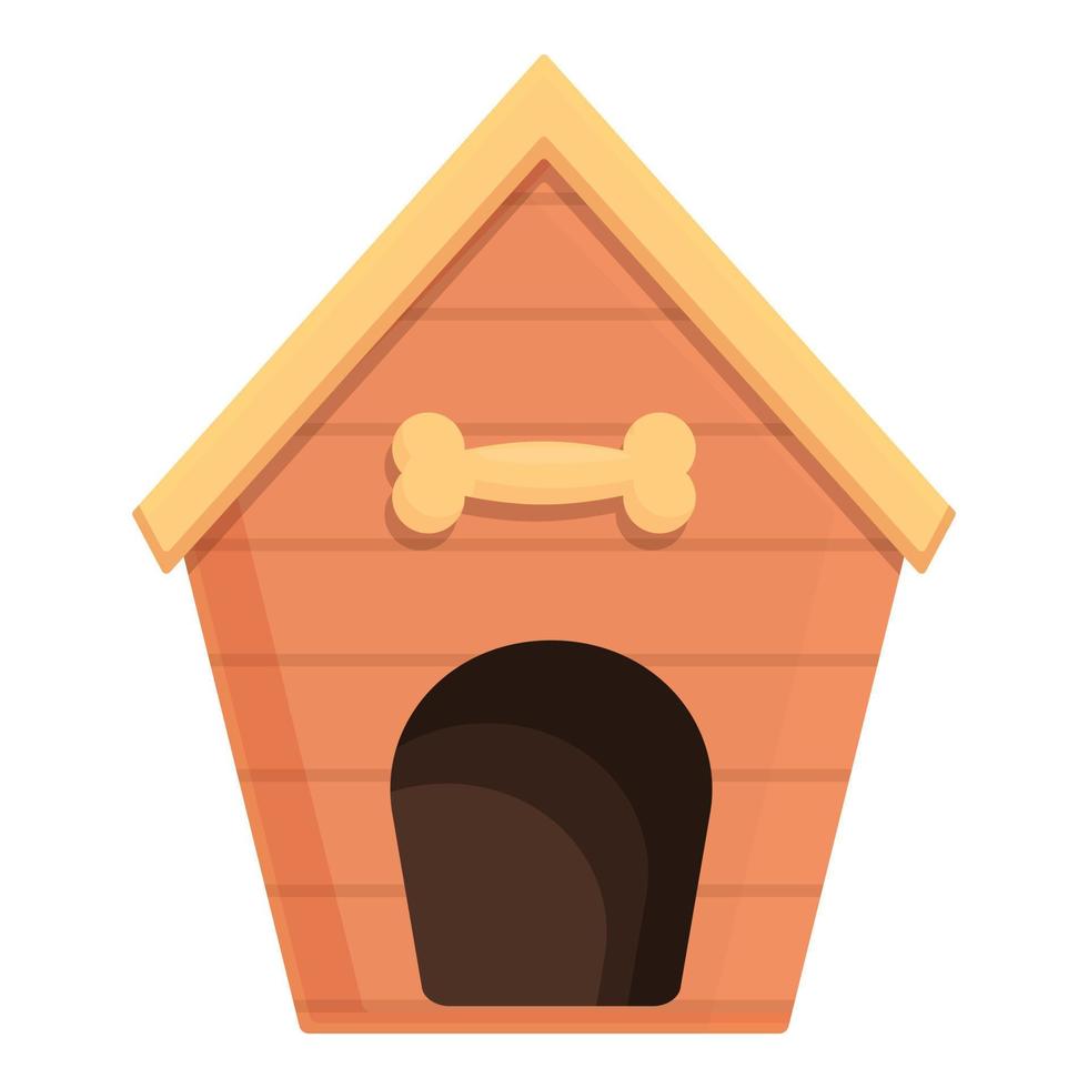 Bone dog kennel icon cartoon vector. Puppy house vector