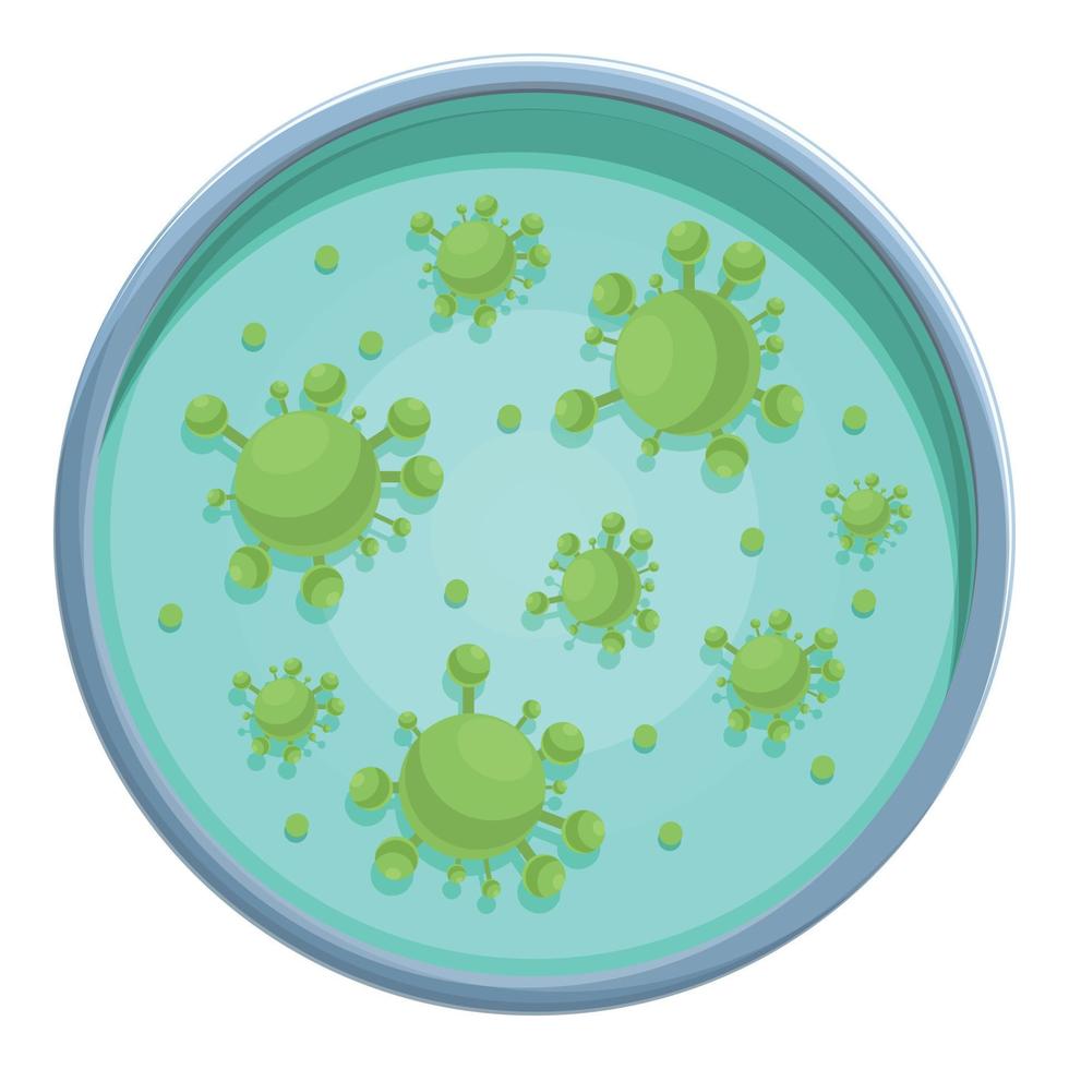Petri dish icon, cartoon style vector