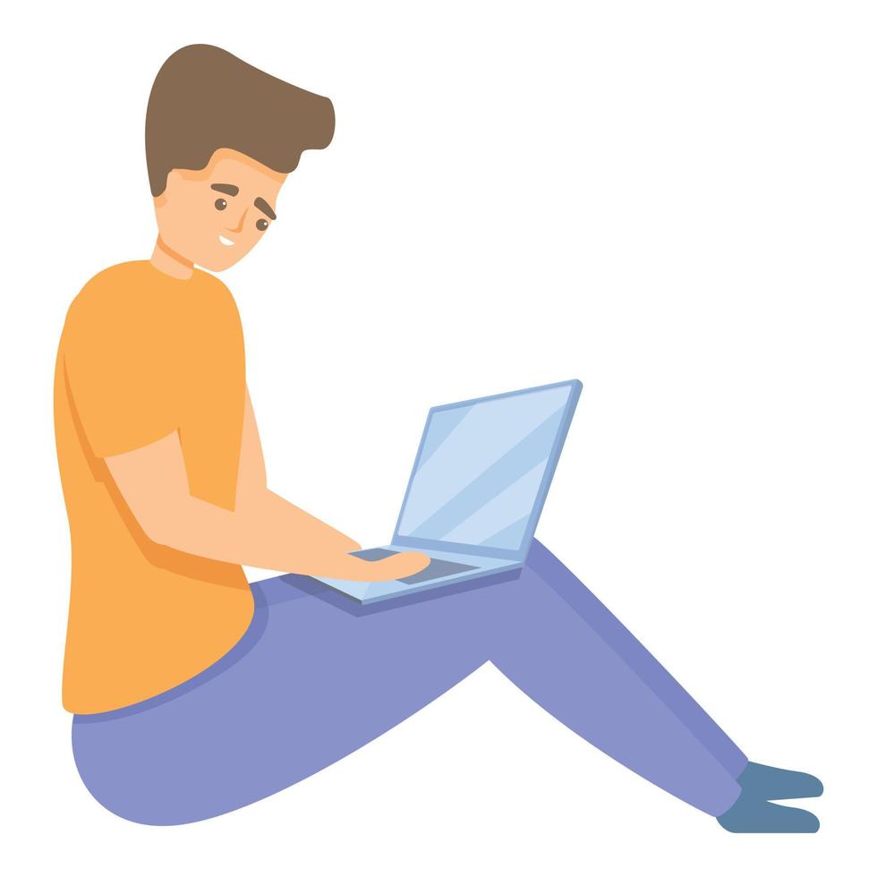 Freelancer task schedule icon, cartoon style vector