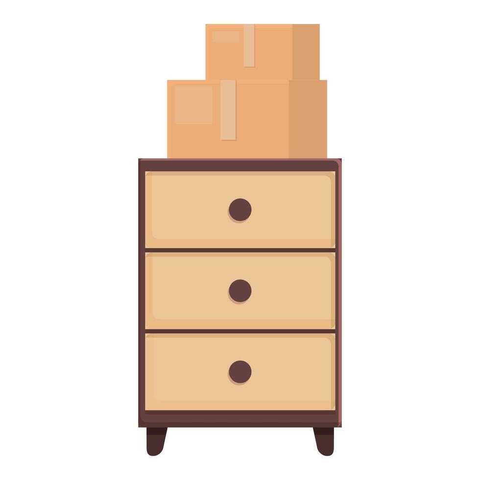 Relocation drawer icon cartoon vector. House move vector