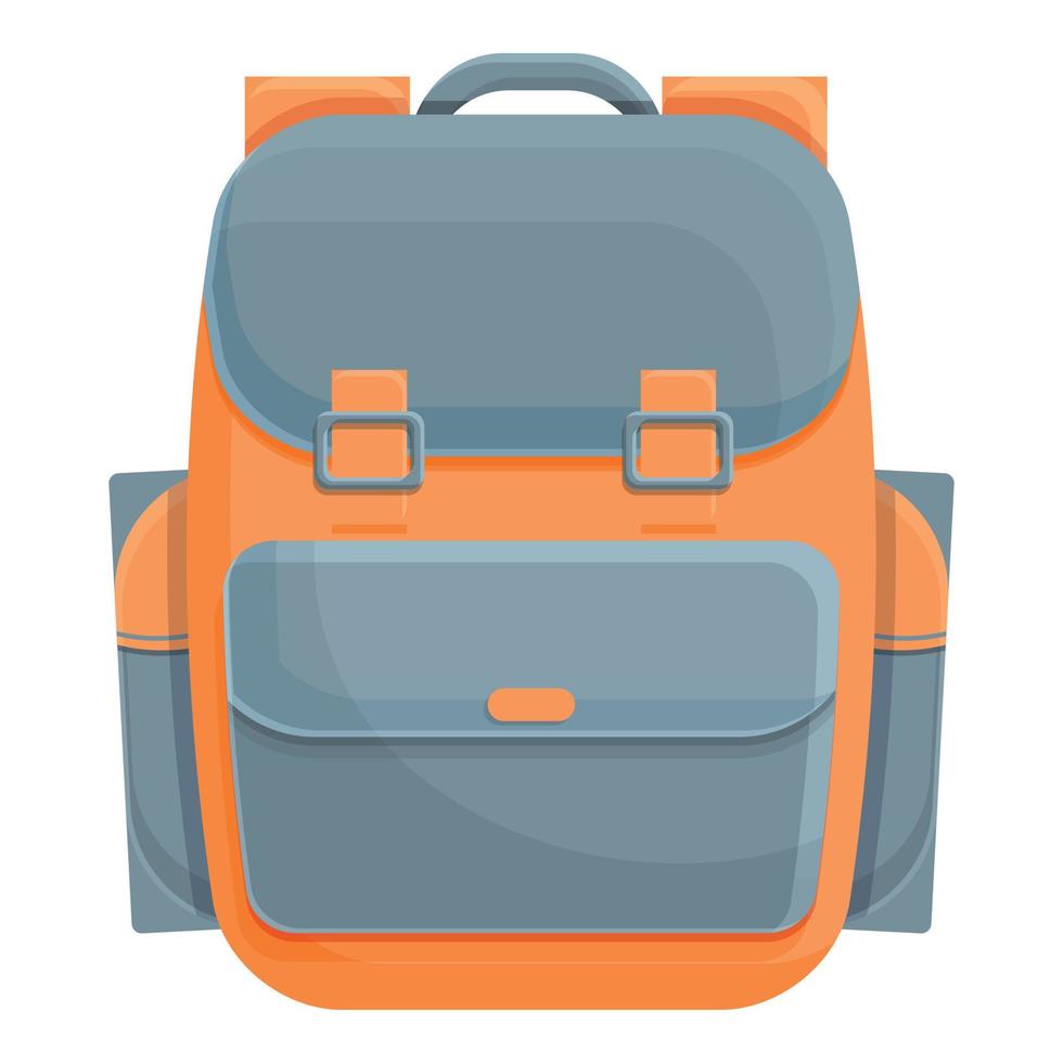 icono de mochila de senderismo, estilo de dibujos animados vector