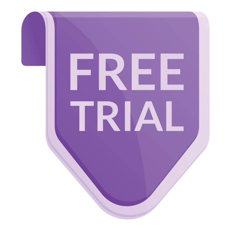 Free trial web sticker icon, cartoon style vector