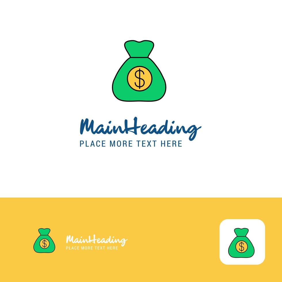 Creative Money bag Logo Design Flat color Logo place for Tagline Vector Illustration