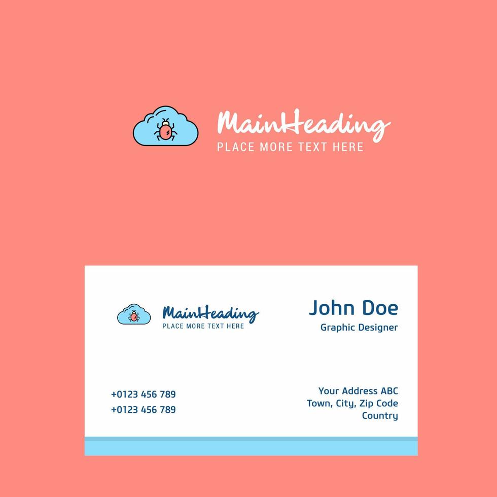 Bug on cloud logo Design with business card template Elegant corporate identity Vector