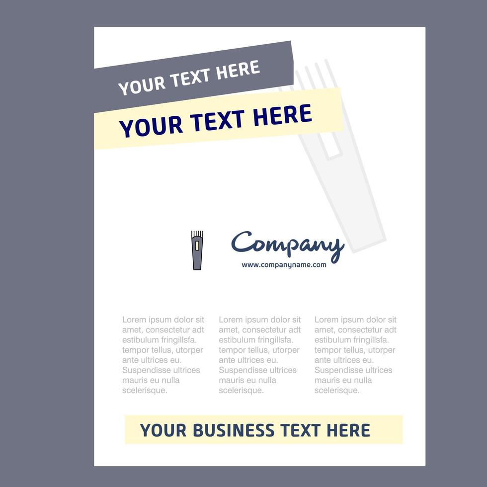 Trimmer Title Page Design for Company profile annual report presentations leaflet Brochure Vector Background