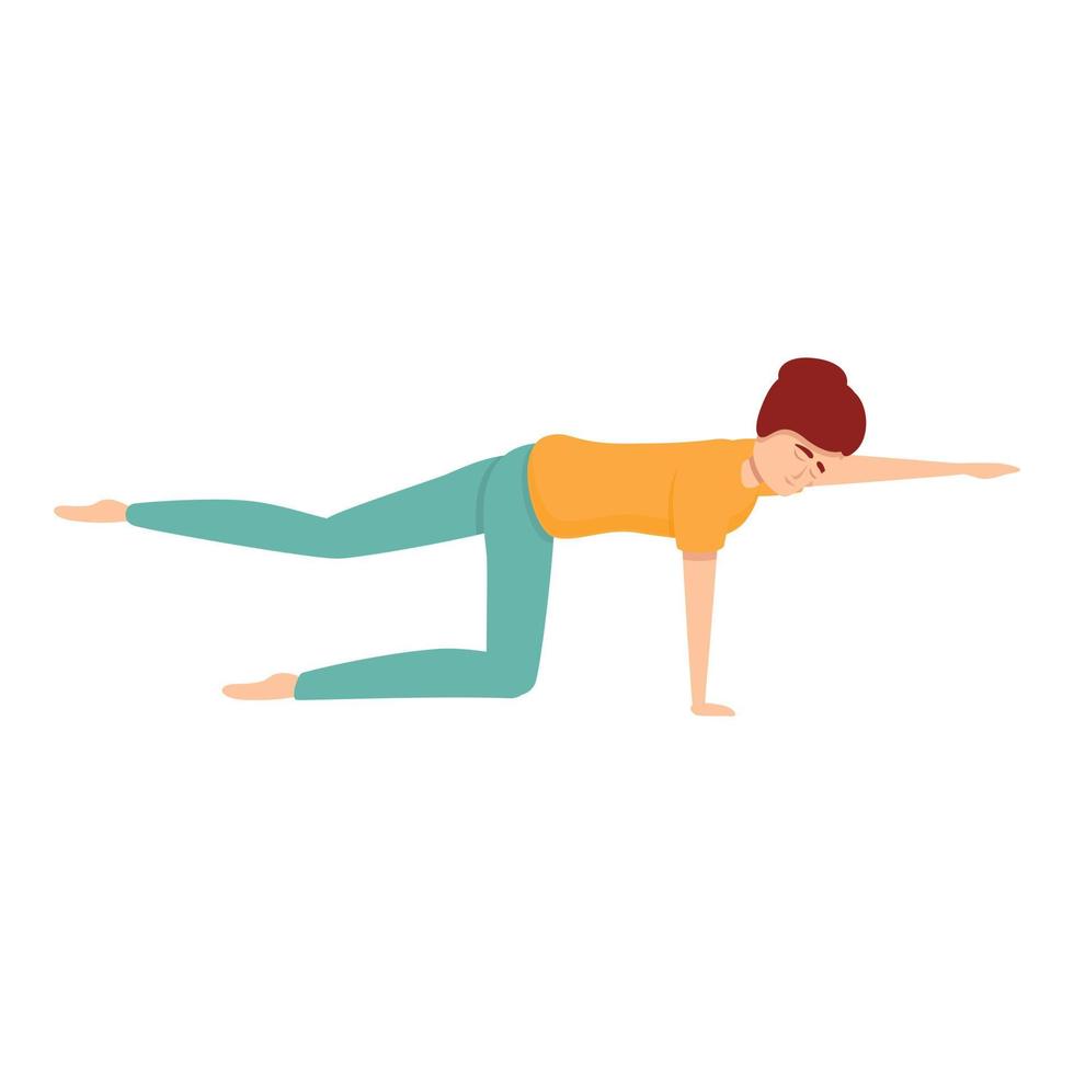 Pilates exercise icon, cartoon style vector