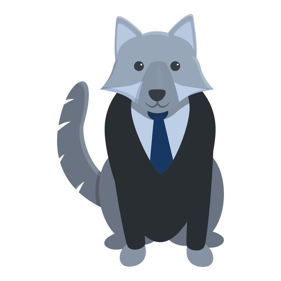 Lobo disfrazado de icono, estilo de dibujos animados vector